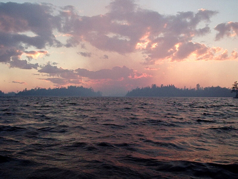 Lake at Sunset — Pink