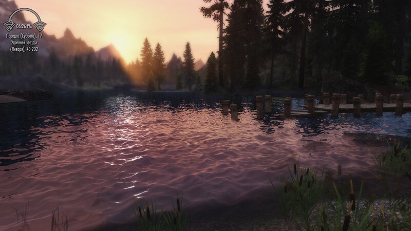 Lake at Sunset — Purple, Serene, 3d Render