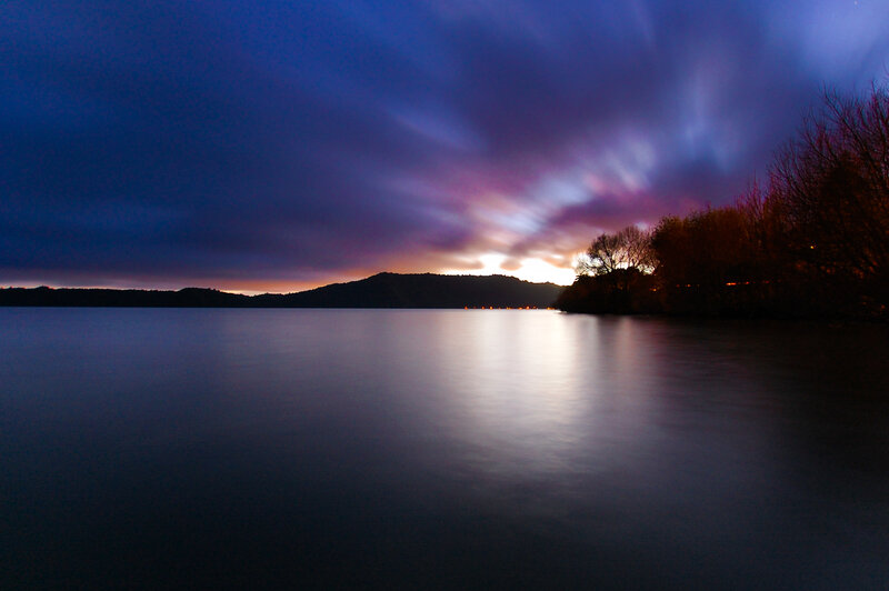 Lake at Twilight — Blue, Serene, Night