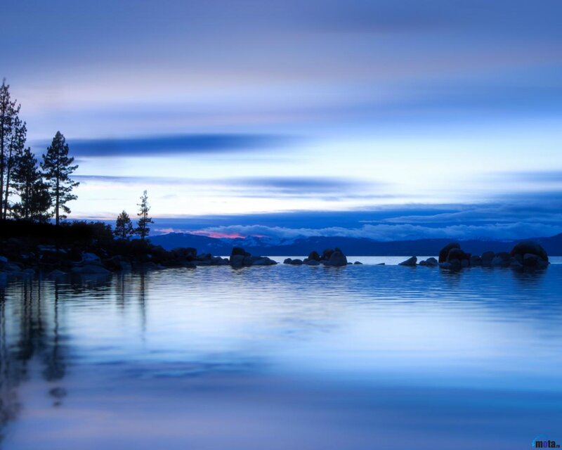 Lake at Twilight — Blue, Serene