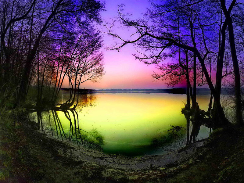 Lake at Twilight — Purple, Serene