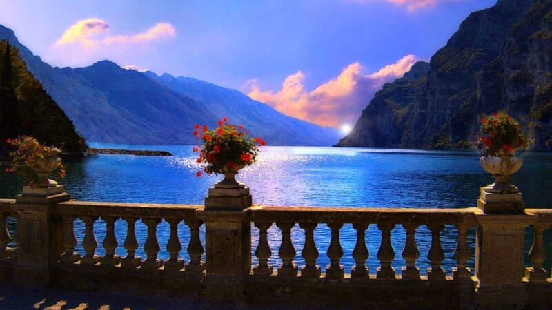 Lake Between Mountains — Blue