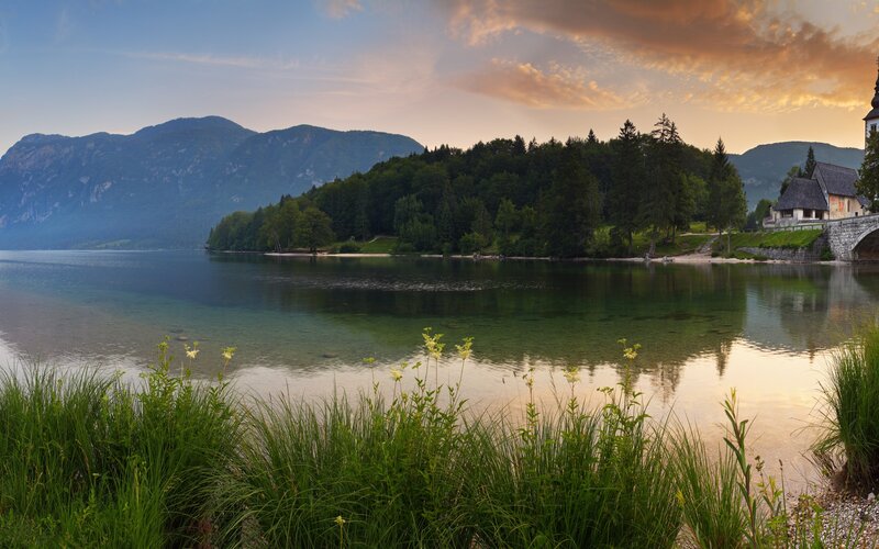 Lake Bled at sunset