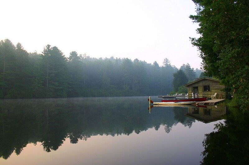 Lake Cabin at Dawn