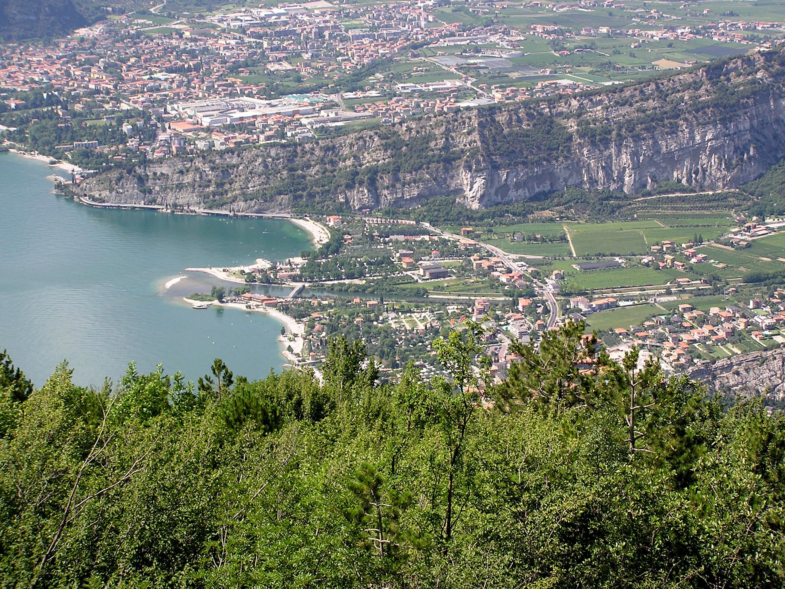 Lake Garda coastal town view