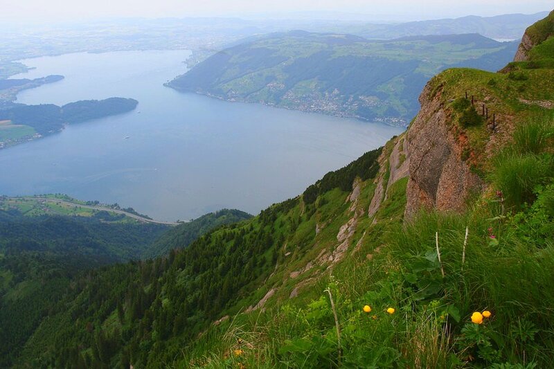 Lake Geneva from a mountain viewpoint