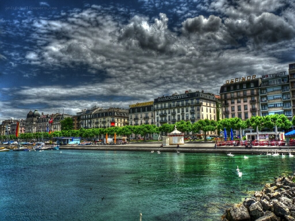Lake Geneva waterfront scene