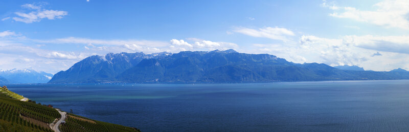 Lake Geneva with Alps in background