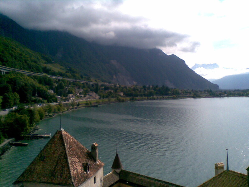 Lake Geneva with mountains