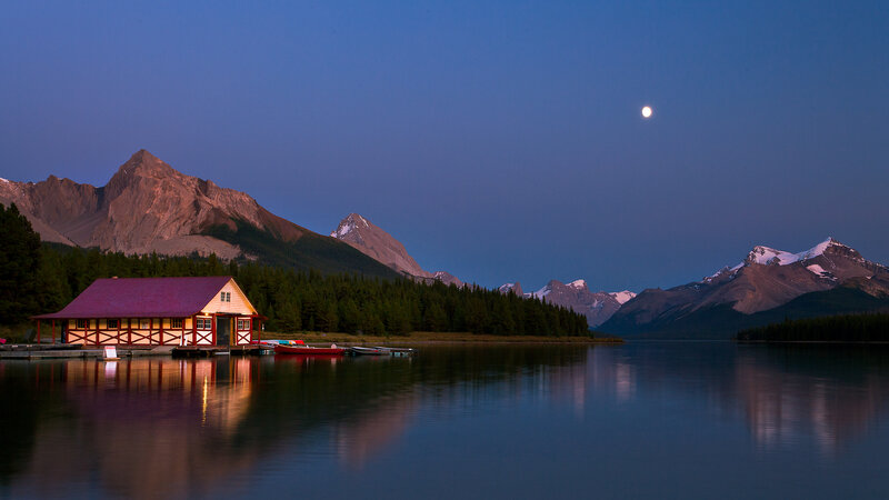 Lake House at Dusk — Blue