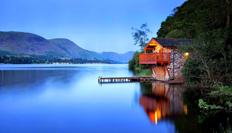 Lake House at Dusk