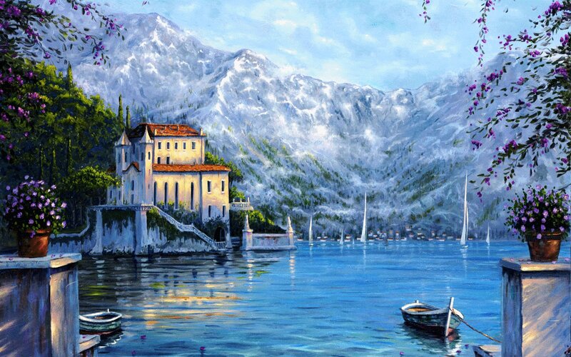 Lake House by Mountains