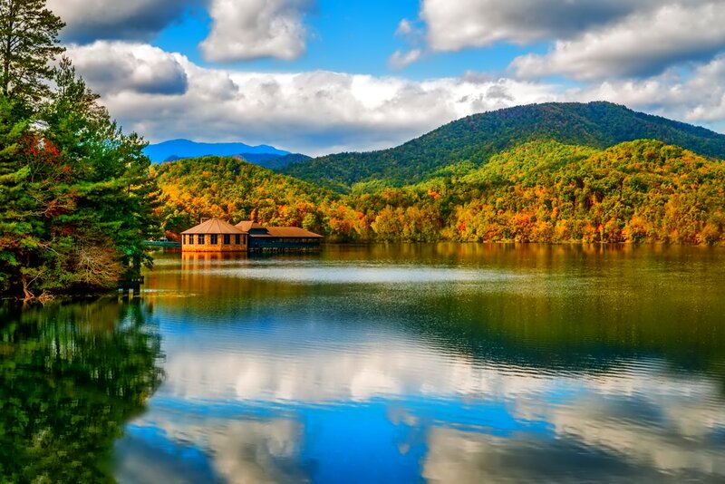 Lake House on Autumn Lake