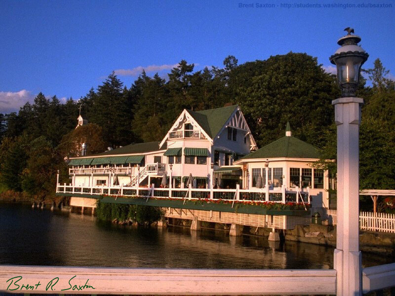 lake house with green roof