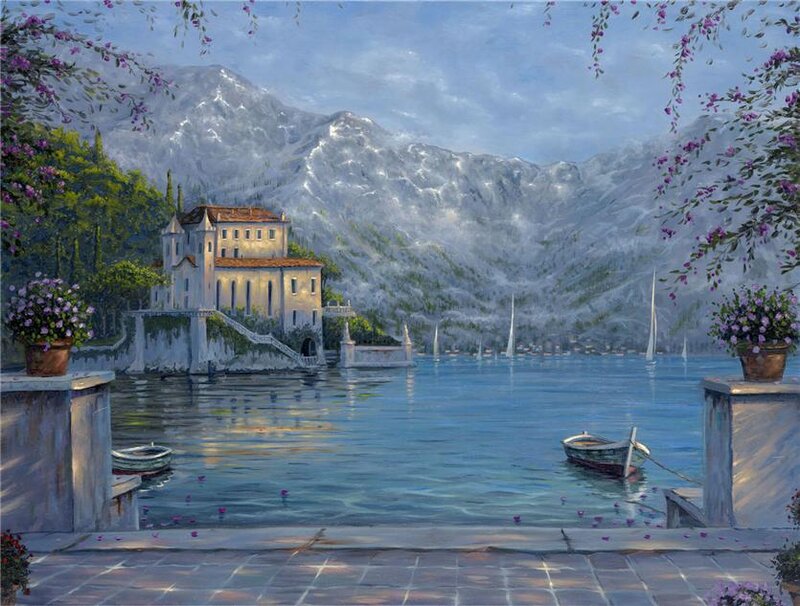 Lake House with Mountains