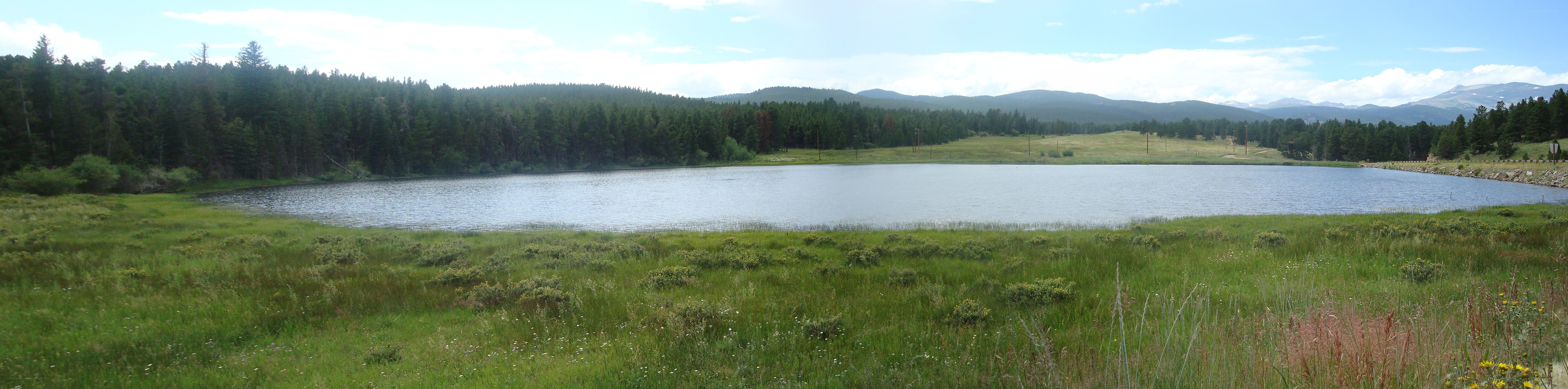 Lake in a forested valley