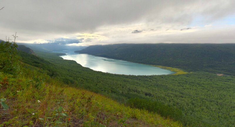 Lake in Forest Valley — Green, Overcast