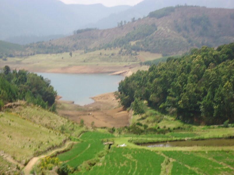 Lake in Hilly Landscape