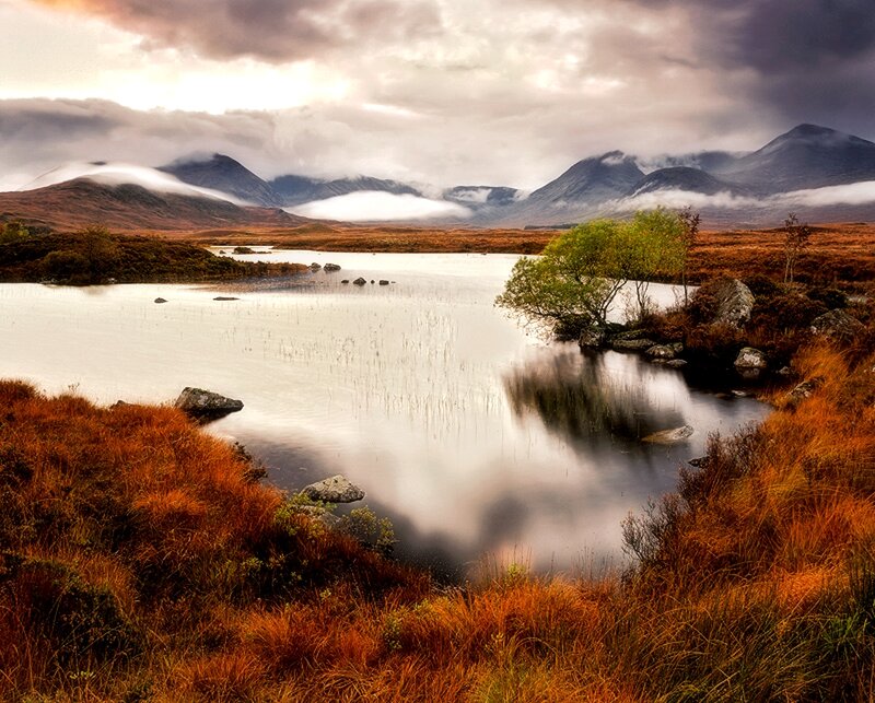 Lake in Mountain Landscape — Brown