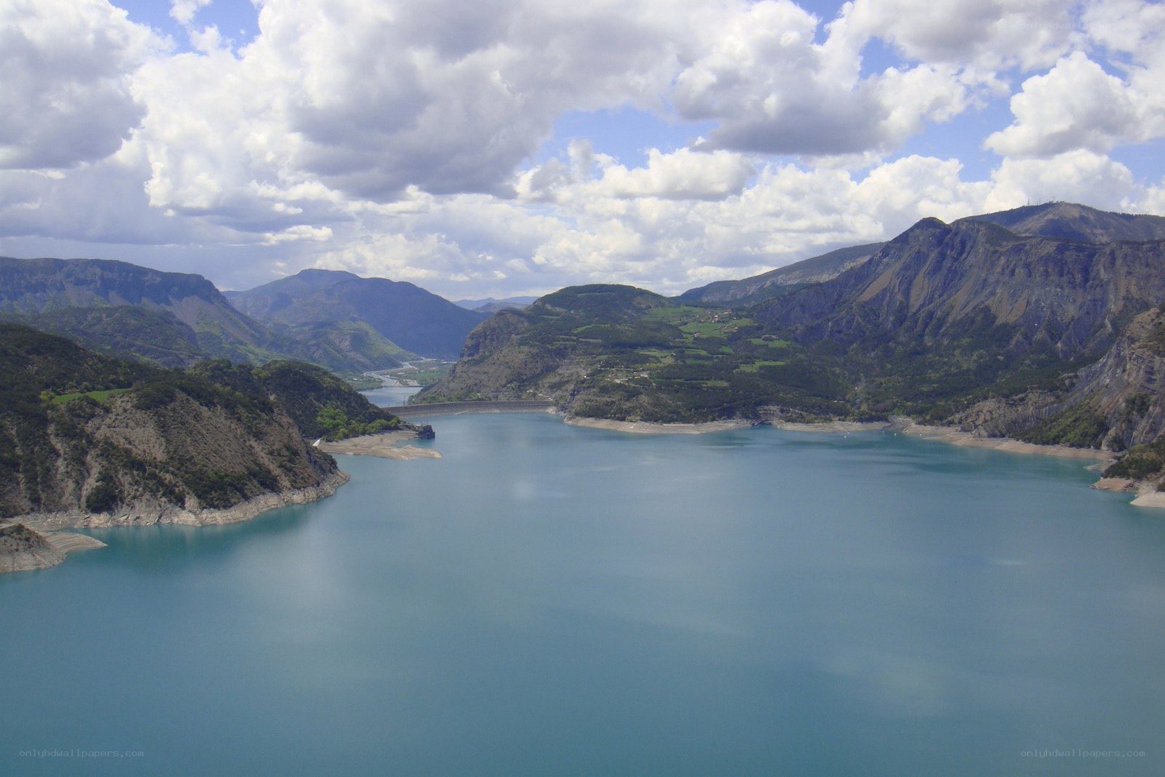 Lake in mountain valley