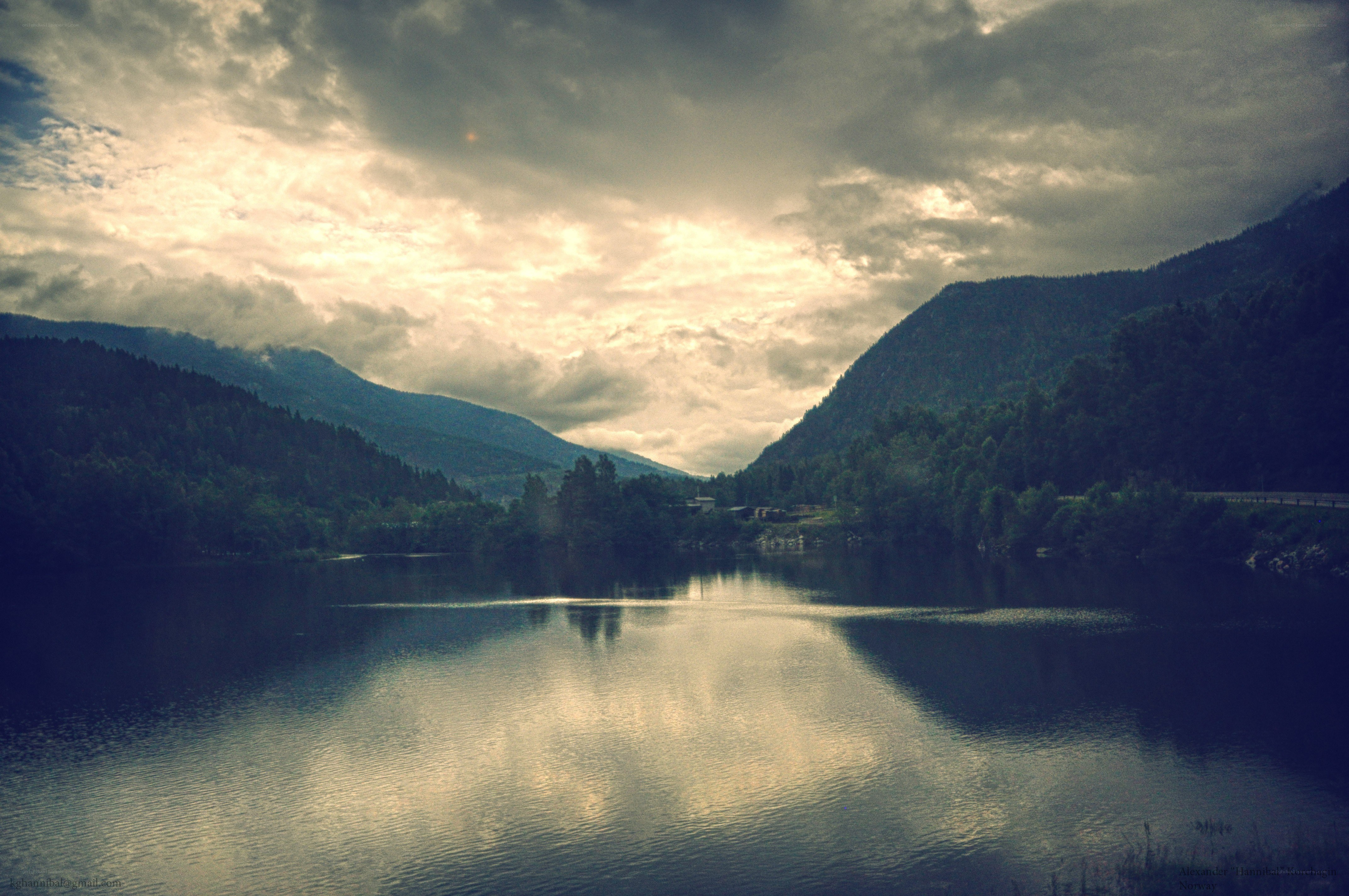 Lake in mountain valley