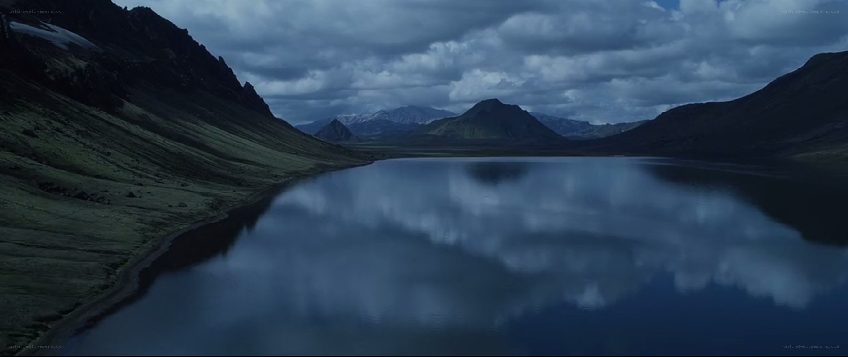 Lake in mountain valley