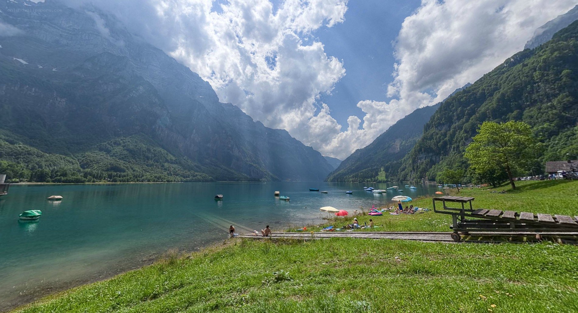 Lake in mountain valley