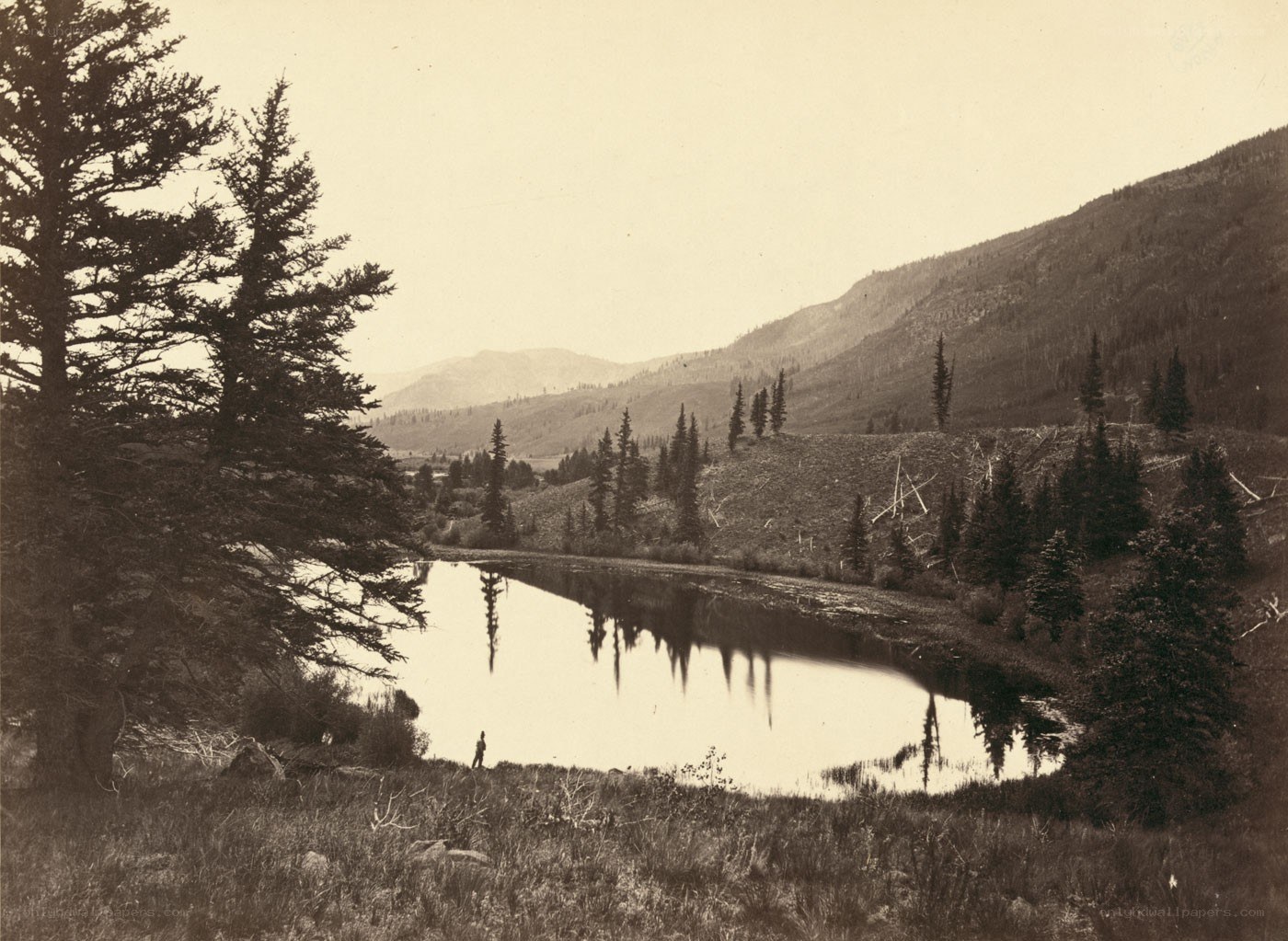Lake in mountain valley