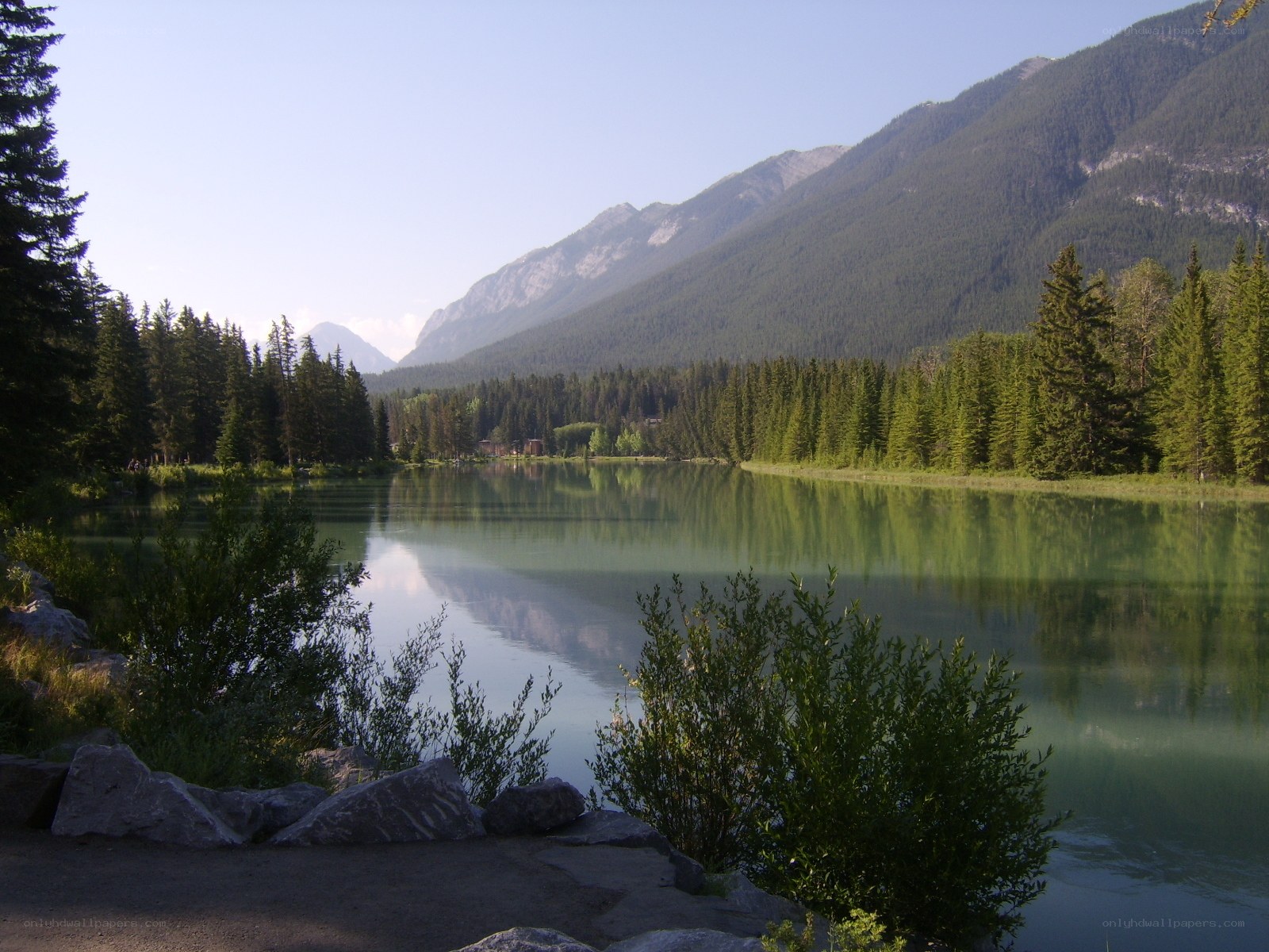 Lake in mountain valley