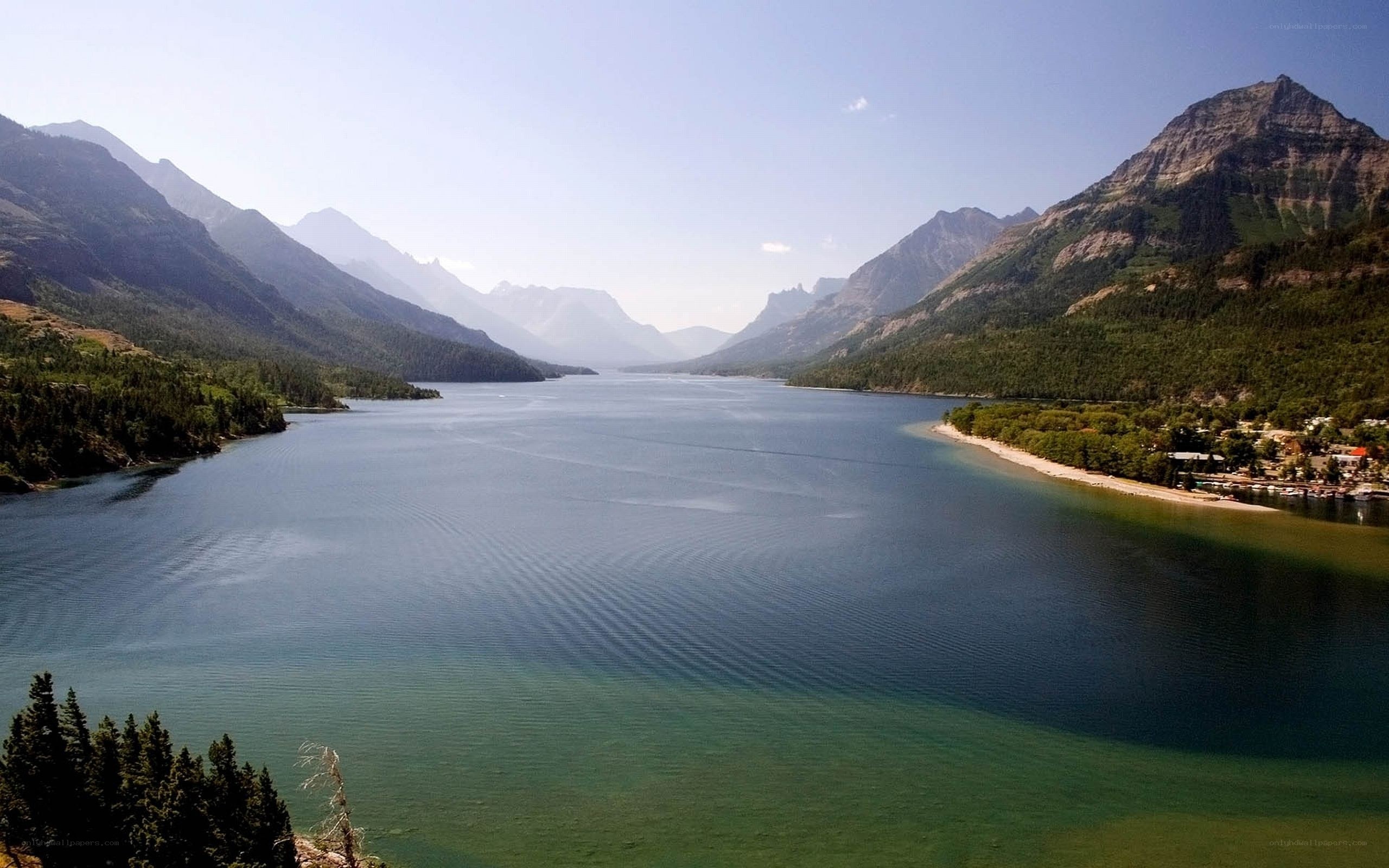 Lake in mountain valley