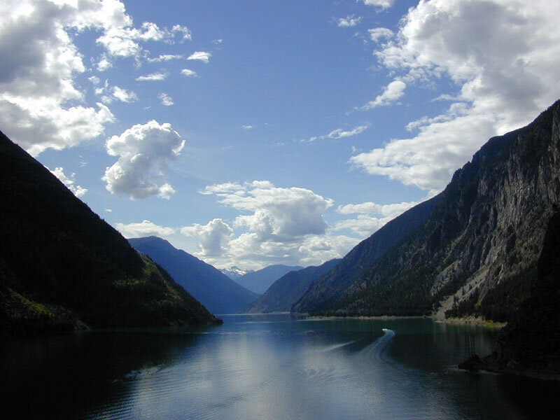 Lake in mountain valley