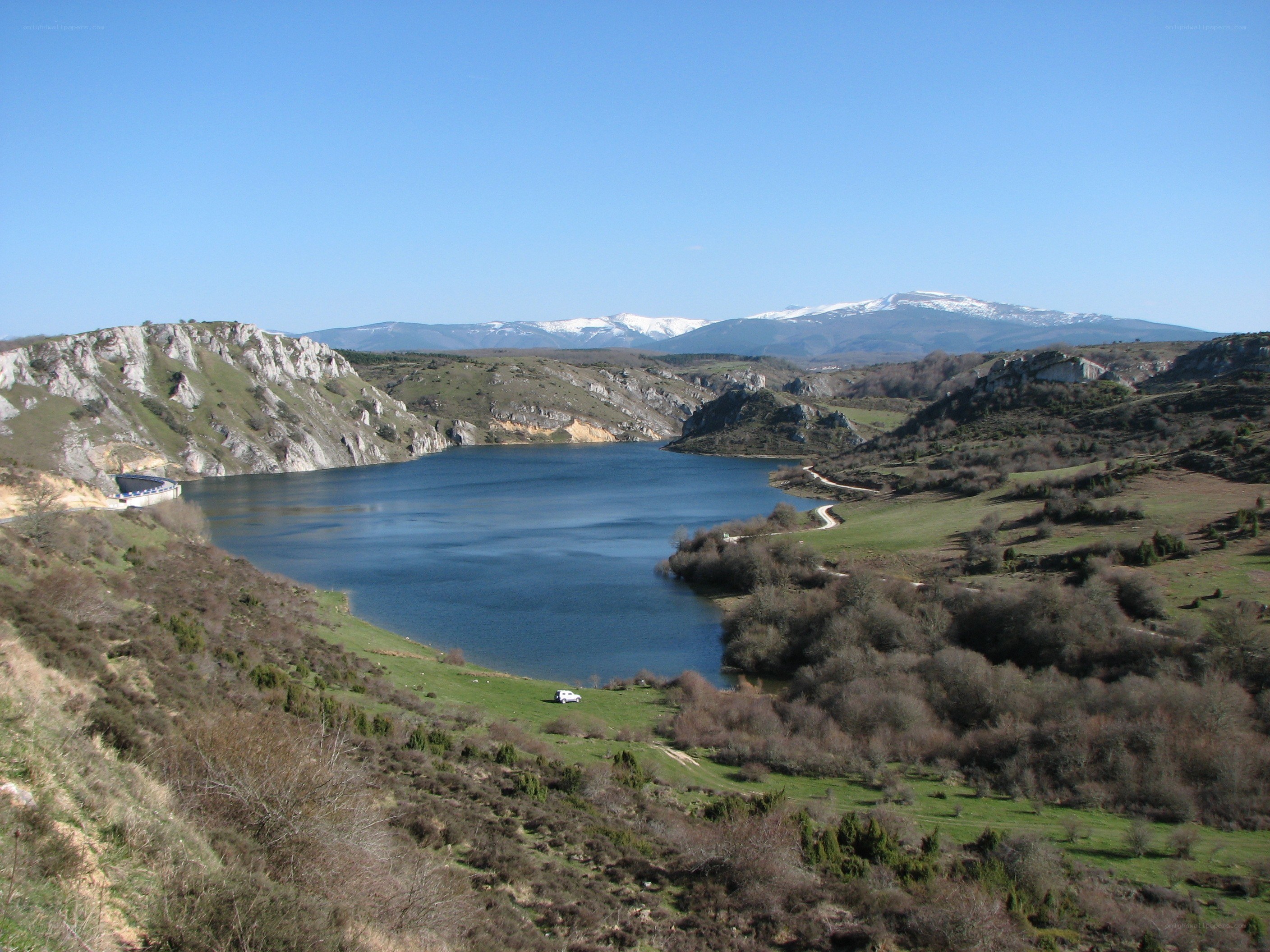 Lake in mountain valley
