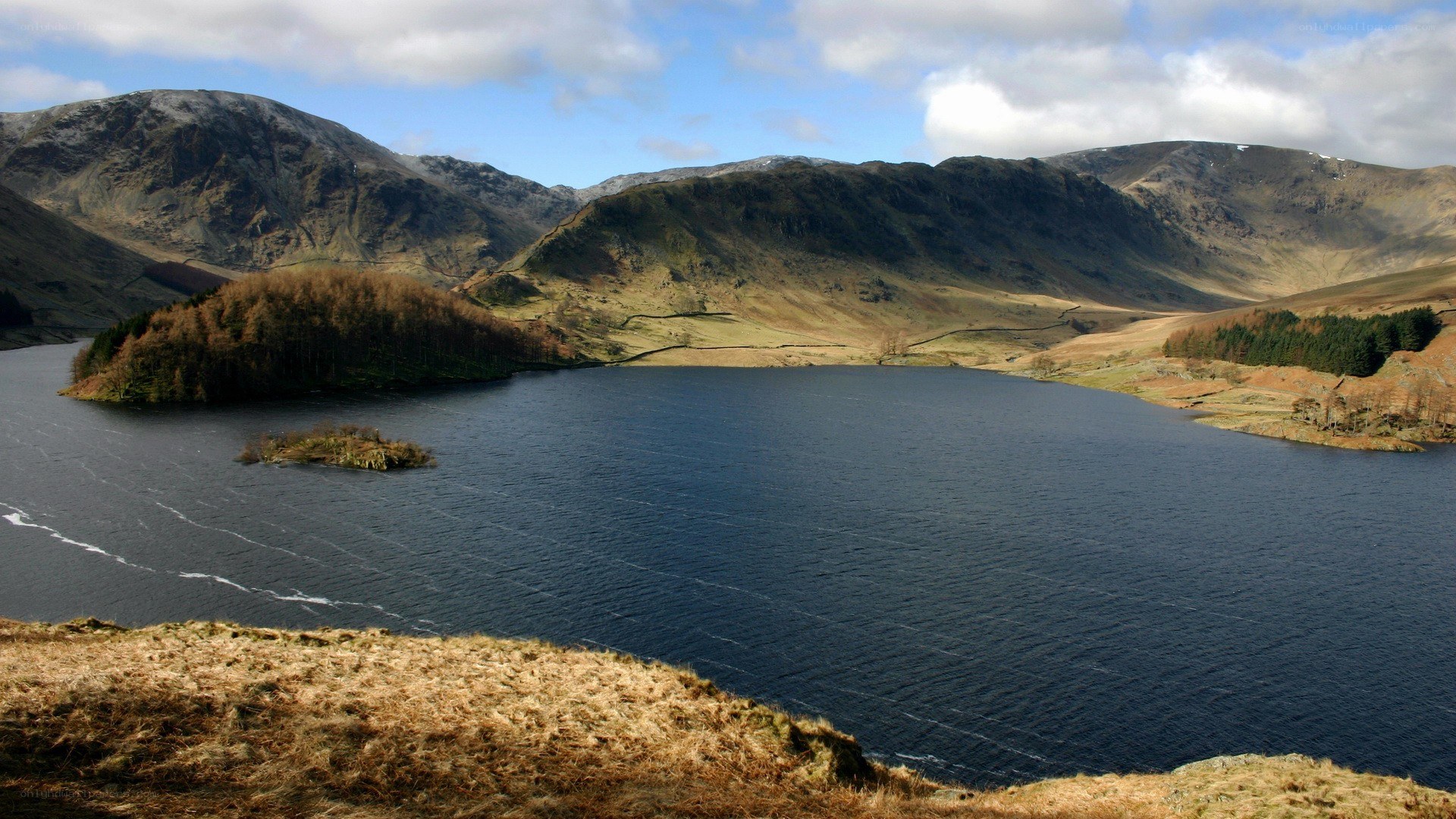Lake in mountain valley