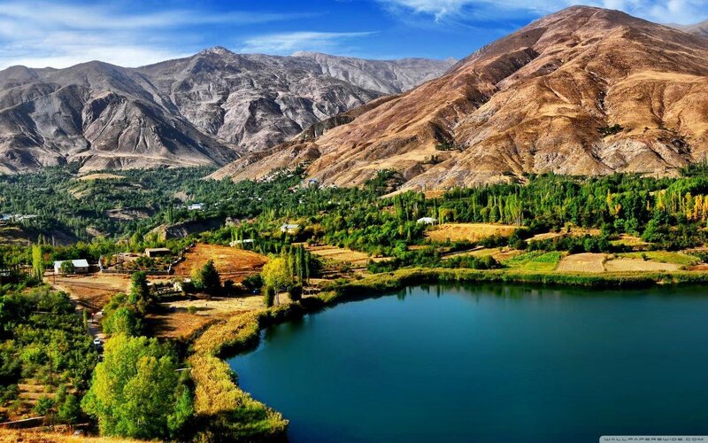 Lake in Mountain Valley — Blue, Serene, Afternoon, Photograph, Mountains