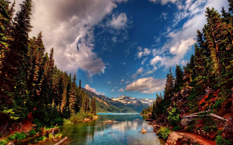 Lake in Mountain Valley — Blue, Serene, Afternoon, Photograph, Trees