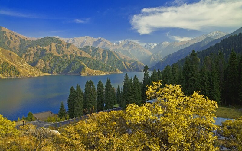 Lake in Mountain Valley — Blue, Serene, Autumn, Photograph, Mountains