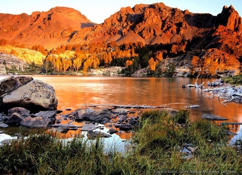 Lake in Mountain Valley — Orange