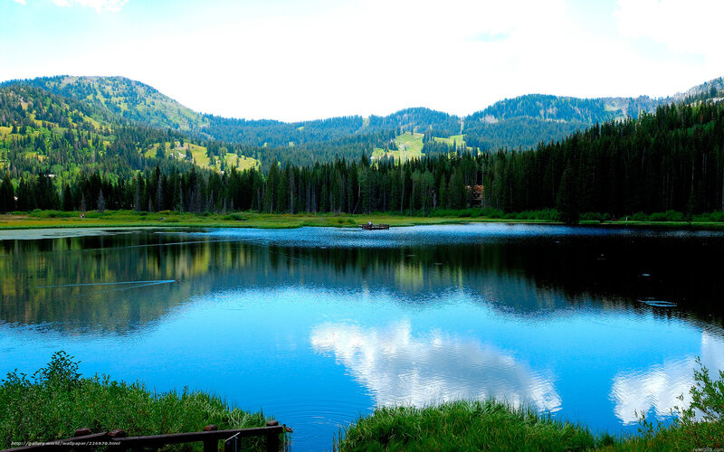 Lake in mountain valley