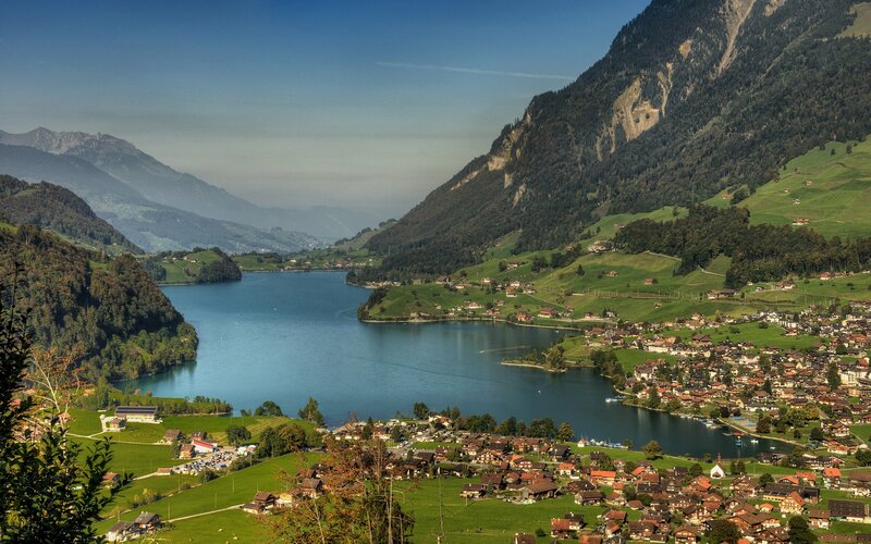 Lake Lucerne and mountains