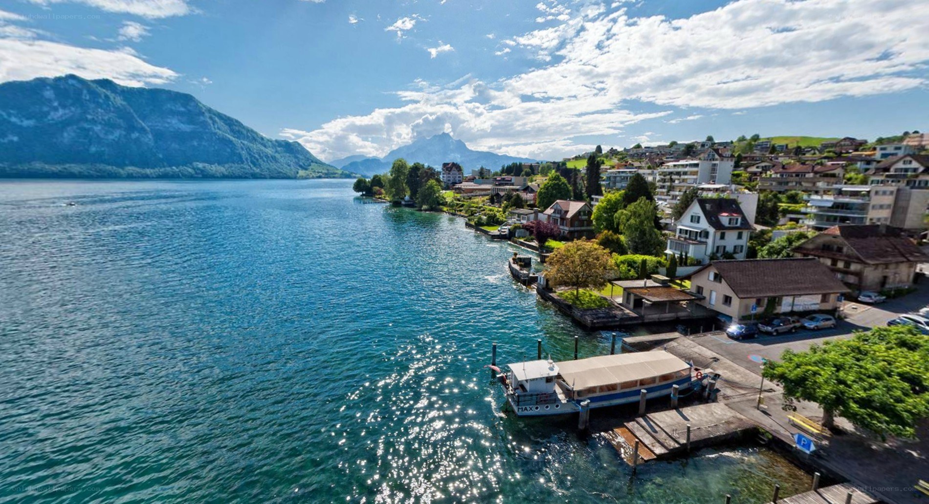 Lake Lucerne with mountains