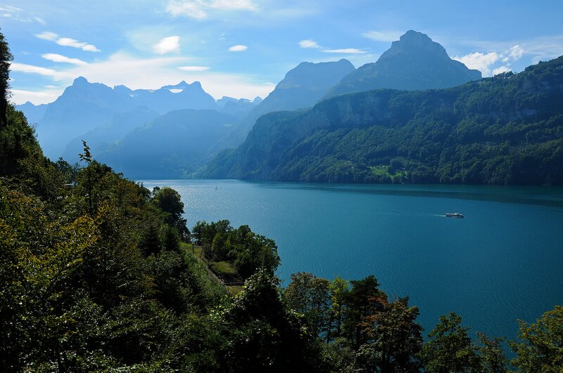 Lake Lucerne with mountains
