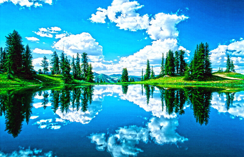 Lake Reflecting Sky and Trees