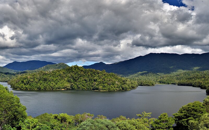 Lake Surrounded by Forest — Green, Dramatic, Afternoon, Photograph