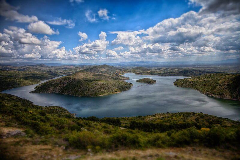 Lake Surrounded by Hills — Blue, Dramatic, Afternoon