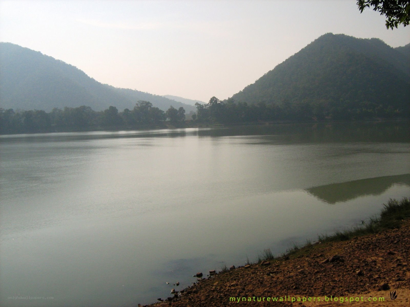 Lake surrounded by hills