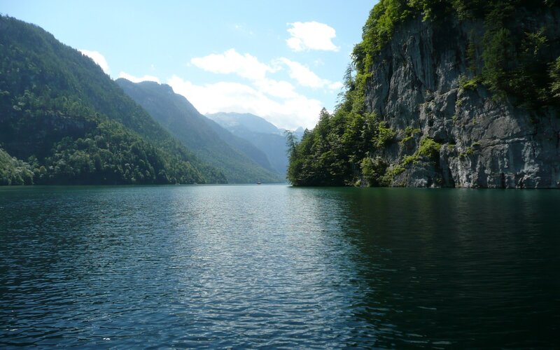 Lake surrounded by mountains