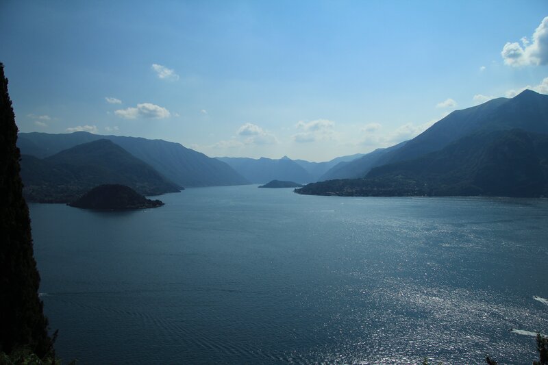 Lake Surrounded by Mountains — Blue, Serene, Afternoon, Photograph, Island