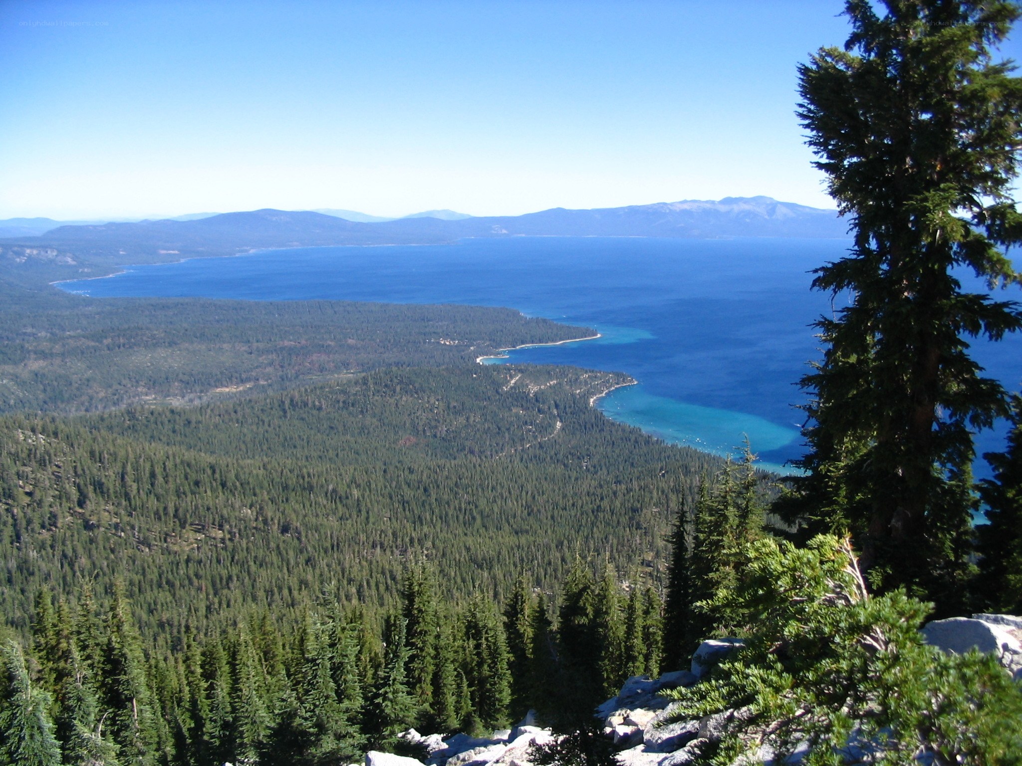 Lake Tahoe from a mountain vista