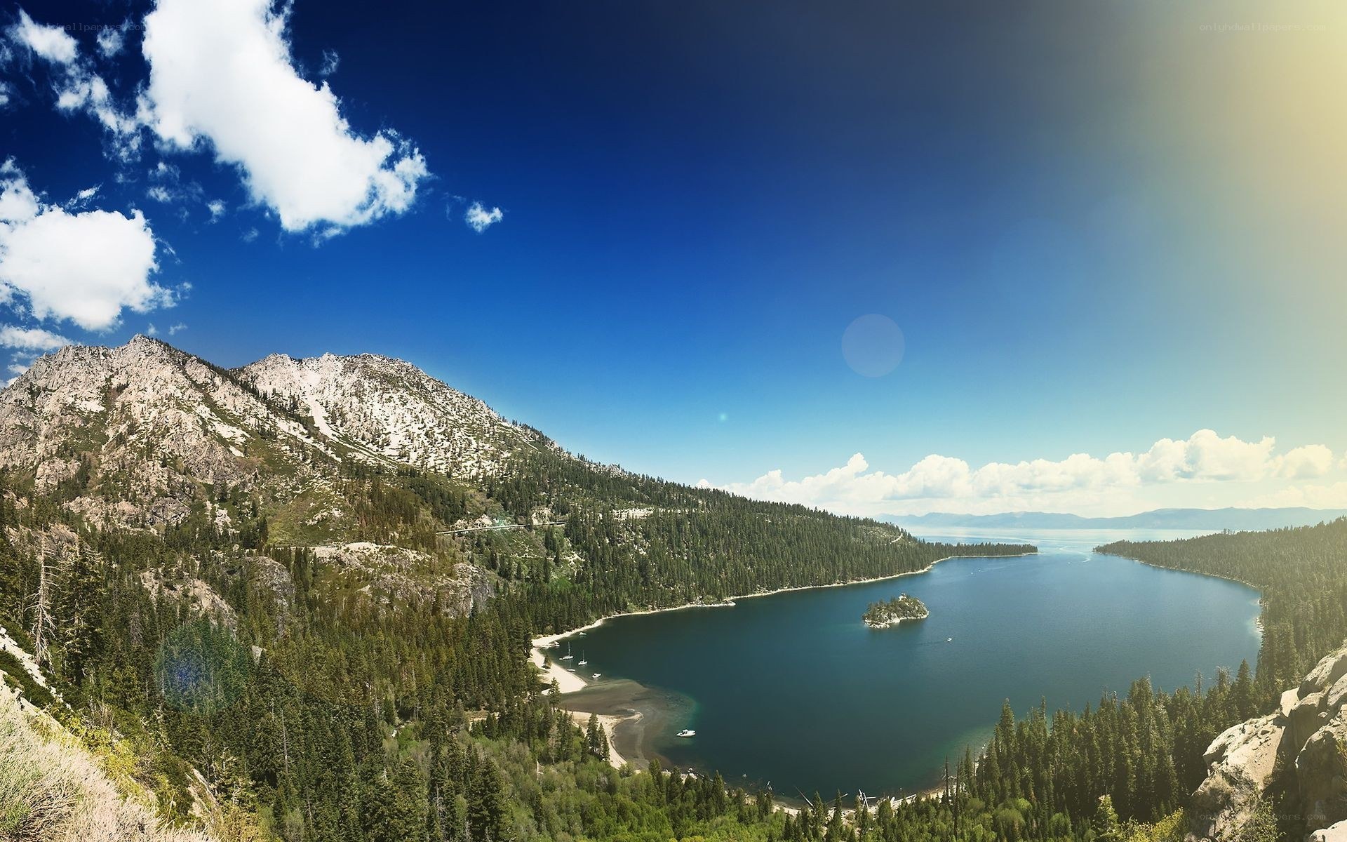 Lake Tahoe with mountains