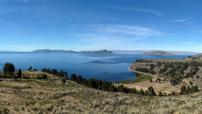 Lake Titicaca with Islands — Blue